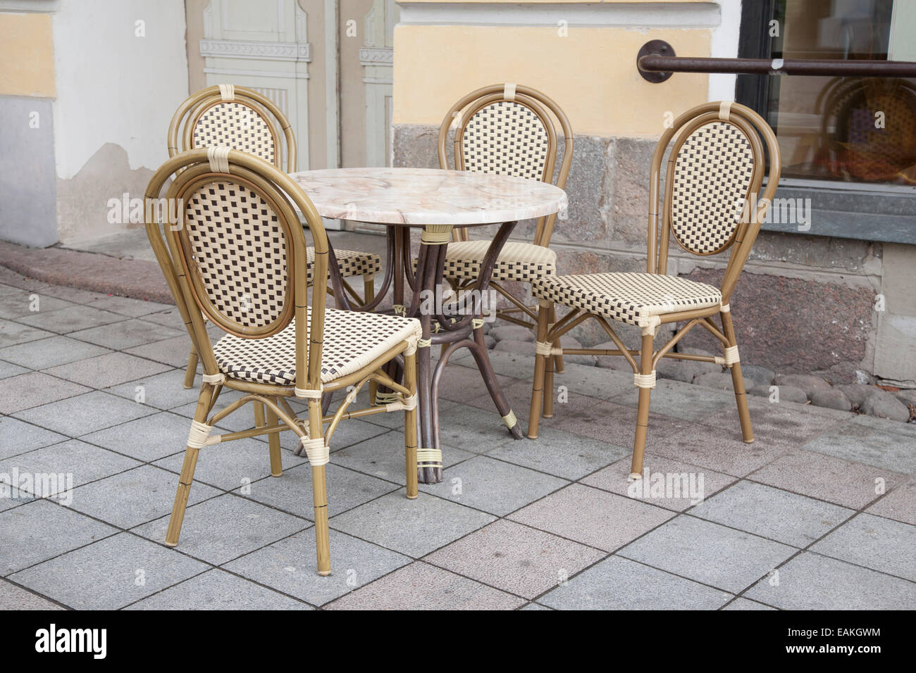 Cafe Table And Chairs In Paris Street Stock Photo 75418384 Alamy