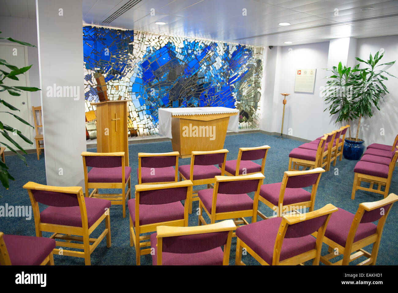prayer room manchester airport interior Stock Photo