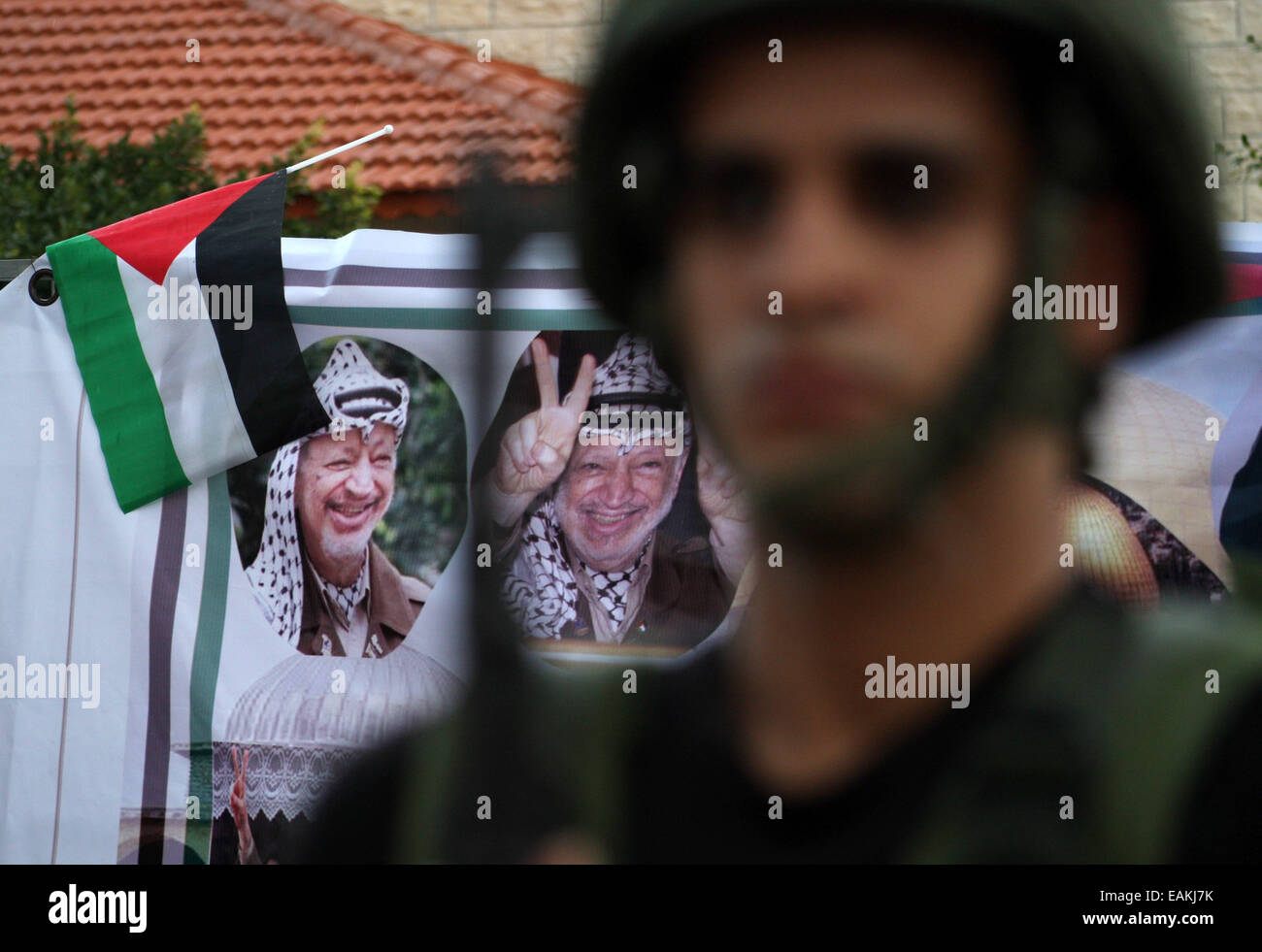 Tubas, West Bank, Palestinian Territory. 17th Nov, 2014. A member of