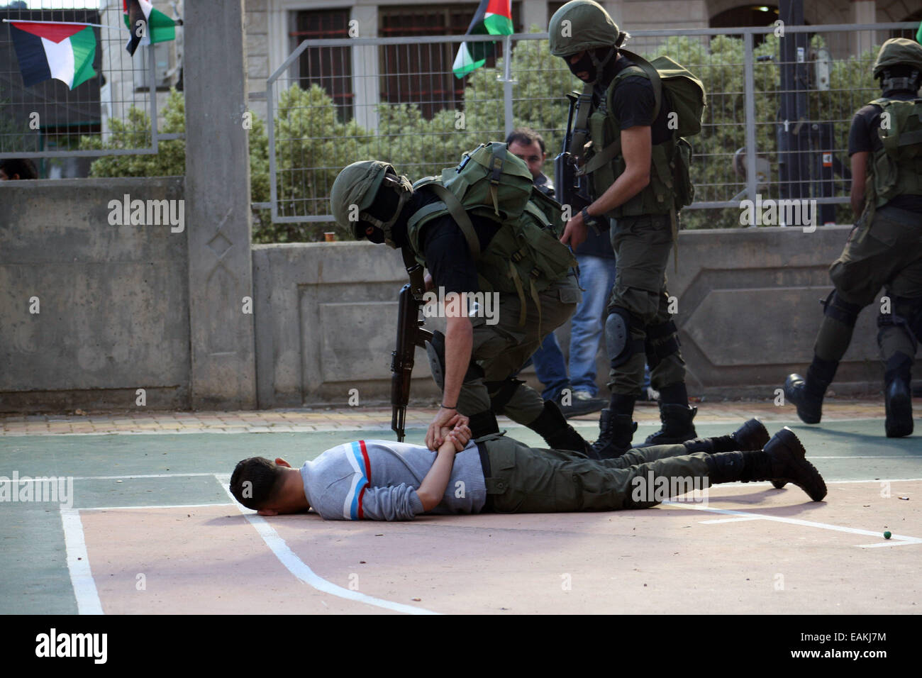 Tubas, West Bank, Palestinian Territory. 17th Nov, 2014. Members of