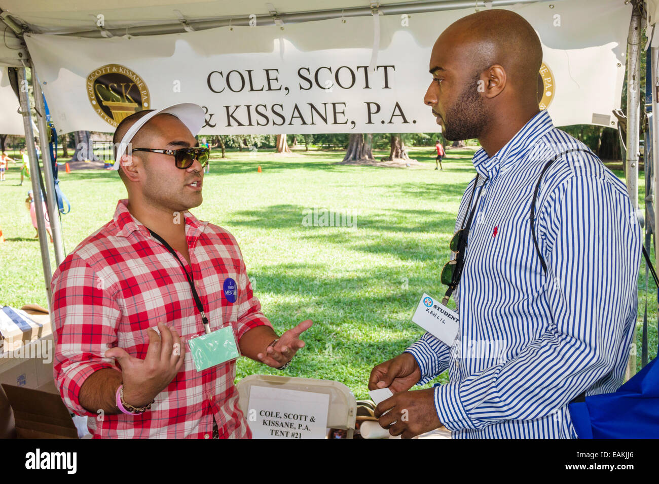 Miami Florida,Hialeah,Amelia Earhart Park,Kozyak Annual Minority Mentoring Picnic,networking,work,law firm,judges,lawyers,law students,bar bars associ Stock Photo