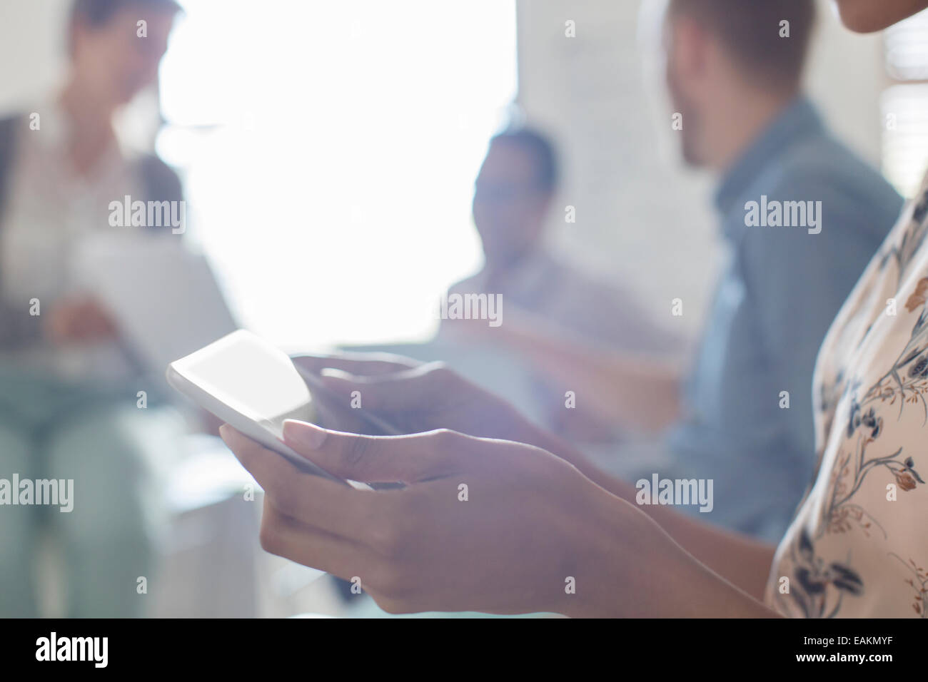 Business people working in office, using digital tablets Stock Photo