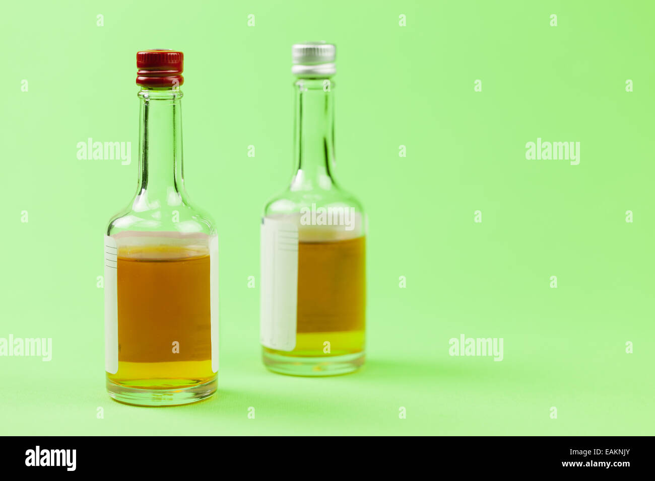bottles of aerobic and anaerobic media that can be used to detect microbes using dilution and timing Stock Photo