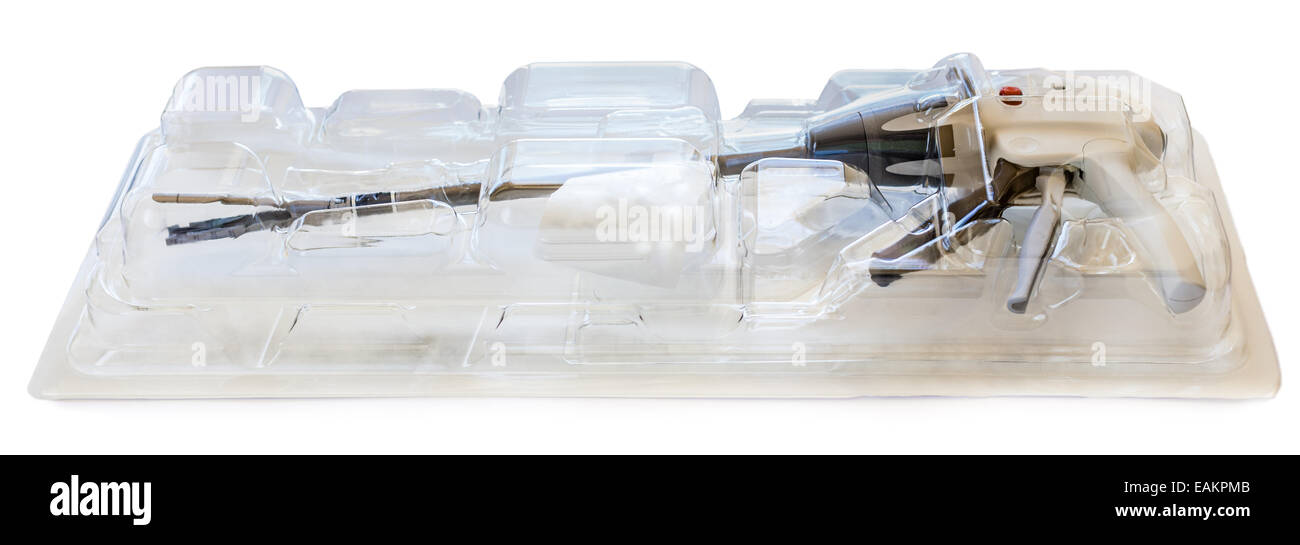 advanced surgical stapler isolated over a white background Stock Photo