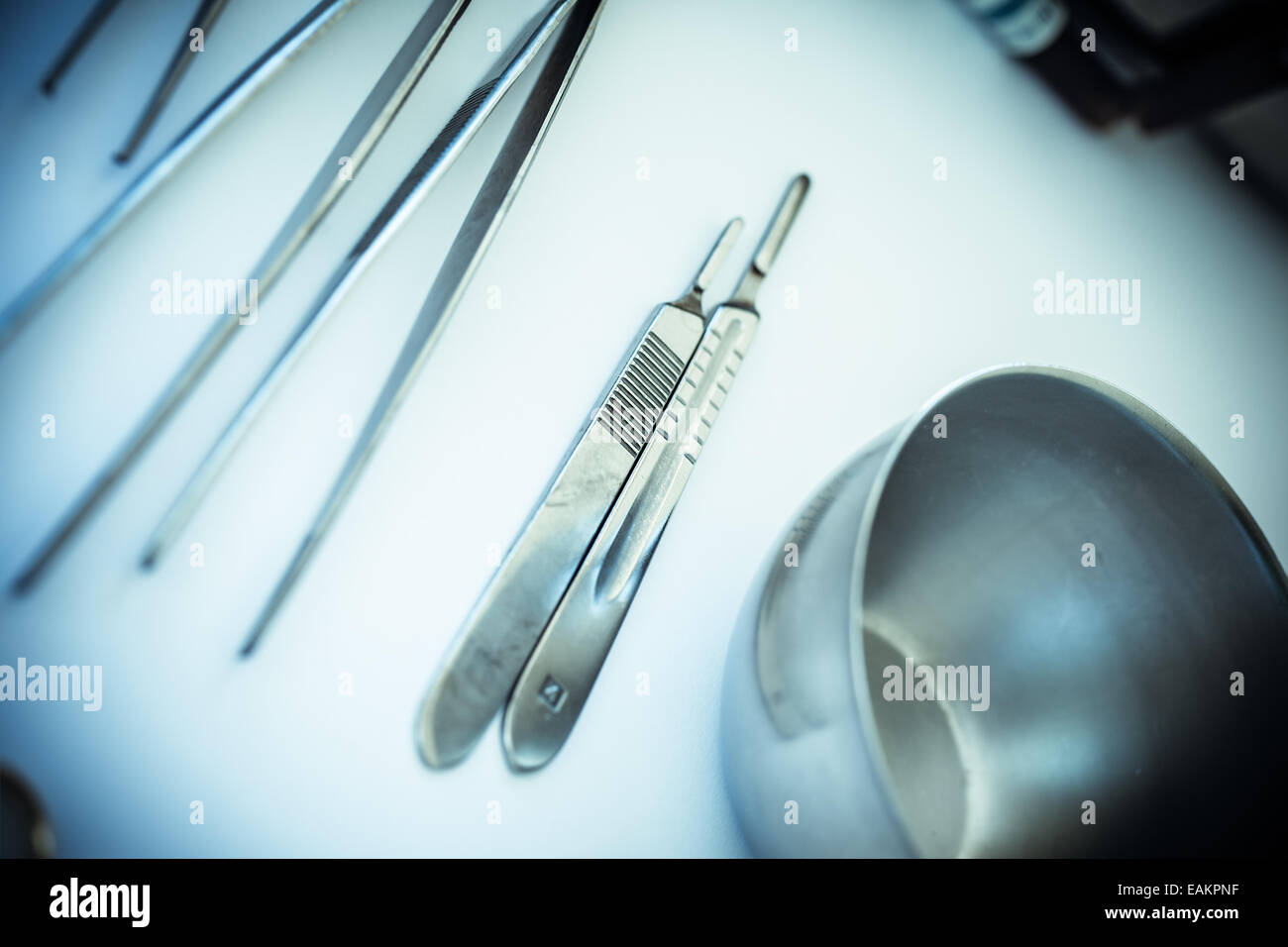 surgical instruments and tools including scalpels, forceps and tweezers