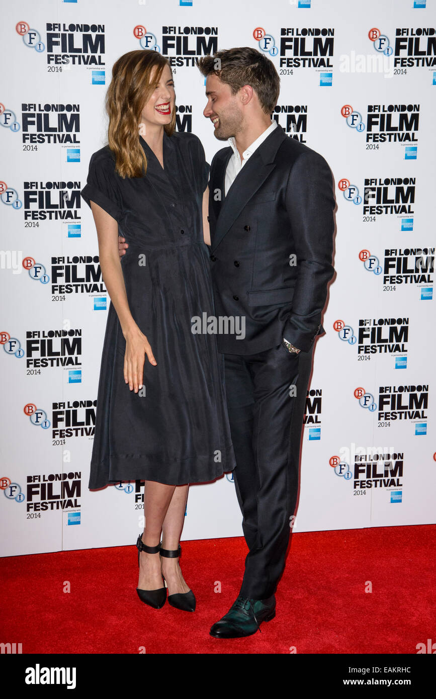 Actors Agyness Deyn and Christian Cooke attends the ELECTRICITY WORLD PREMIERE  at The BFI London Film Festival on 14/10/2014 at The VUE West End, London. Persons pictured: Agyness Deyn, Christian Cooke. Picture by Julie Edwards Stock Photo