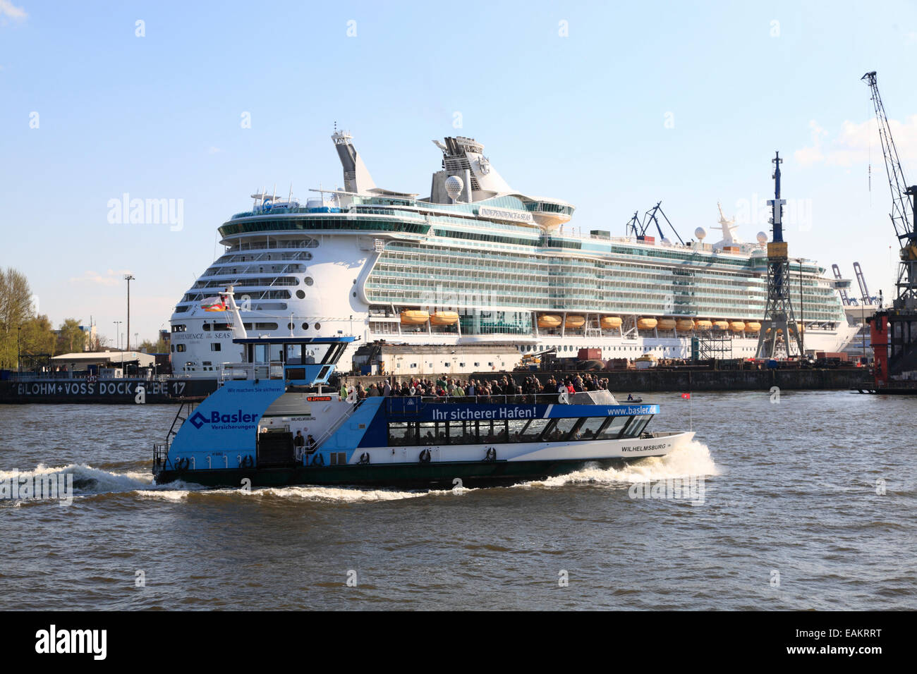 Harbour Cruise Ship In Hamburg Harbor Germany Europe Stock Photo Alamy