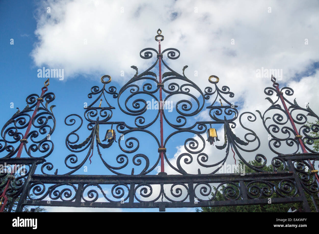 Wroughtiron gates of Holy Trinity Church in town of Kendal Cumbria England Stock Photo Alamy