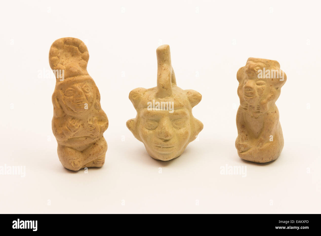 Pieces of peruvian pottery, inca ceramic Stock Photo