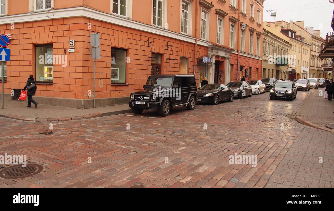 Vilnius,Lithuania. Mercedes G-WAGEN tuned by AMG firm has a registration plate G63AMG. Stock Photo