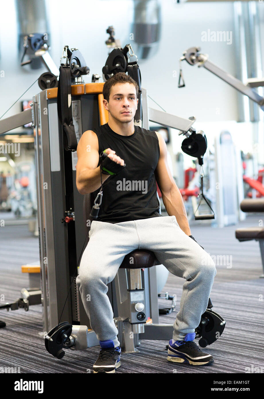 Handsome sporty man exercising hi-res stock photography and images - Alamy