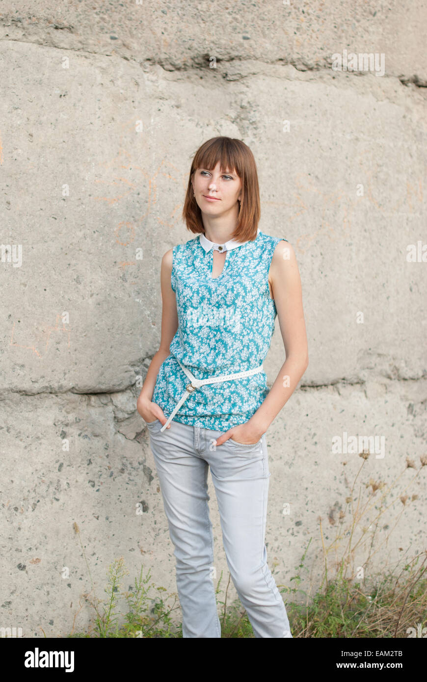 Portrait of a beautiful girl outdoors Stock Photo - Alamy