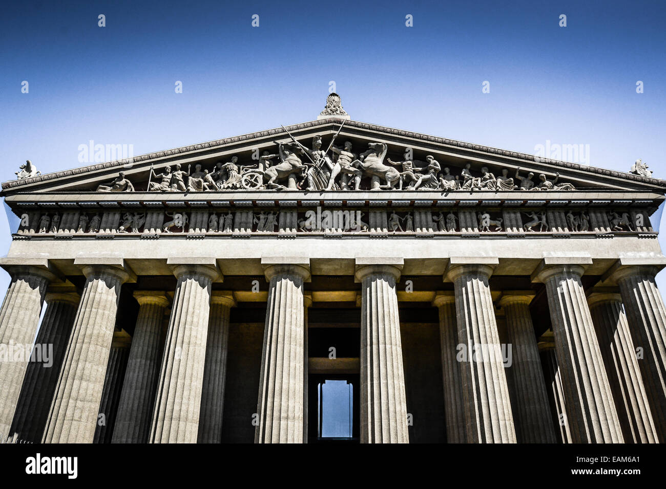 The Parthenon building in Nashville, TN, a full scale replica of the original Parthenon in Athens, Greece; it was originally built for Expo in 1897 Stock Photo