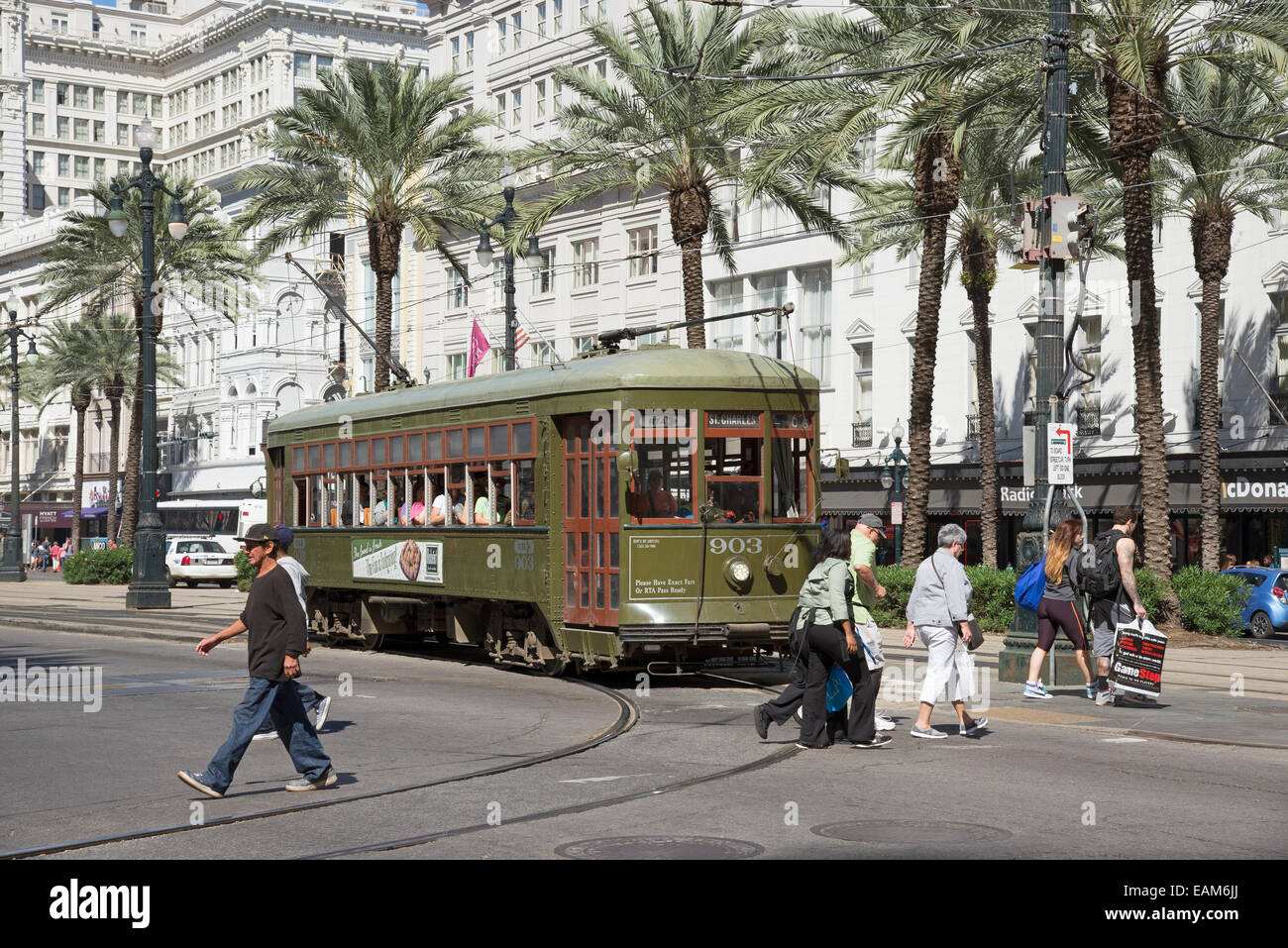 St Charles streetcar city centre New Orleans USA Stock Photo