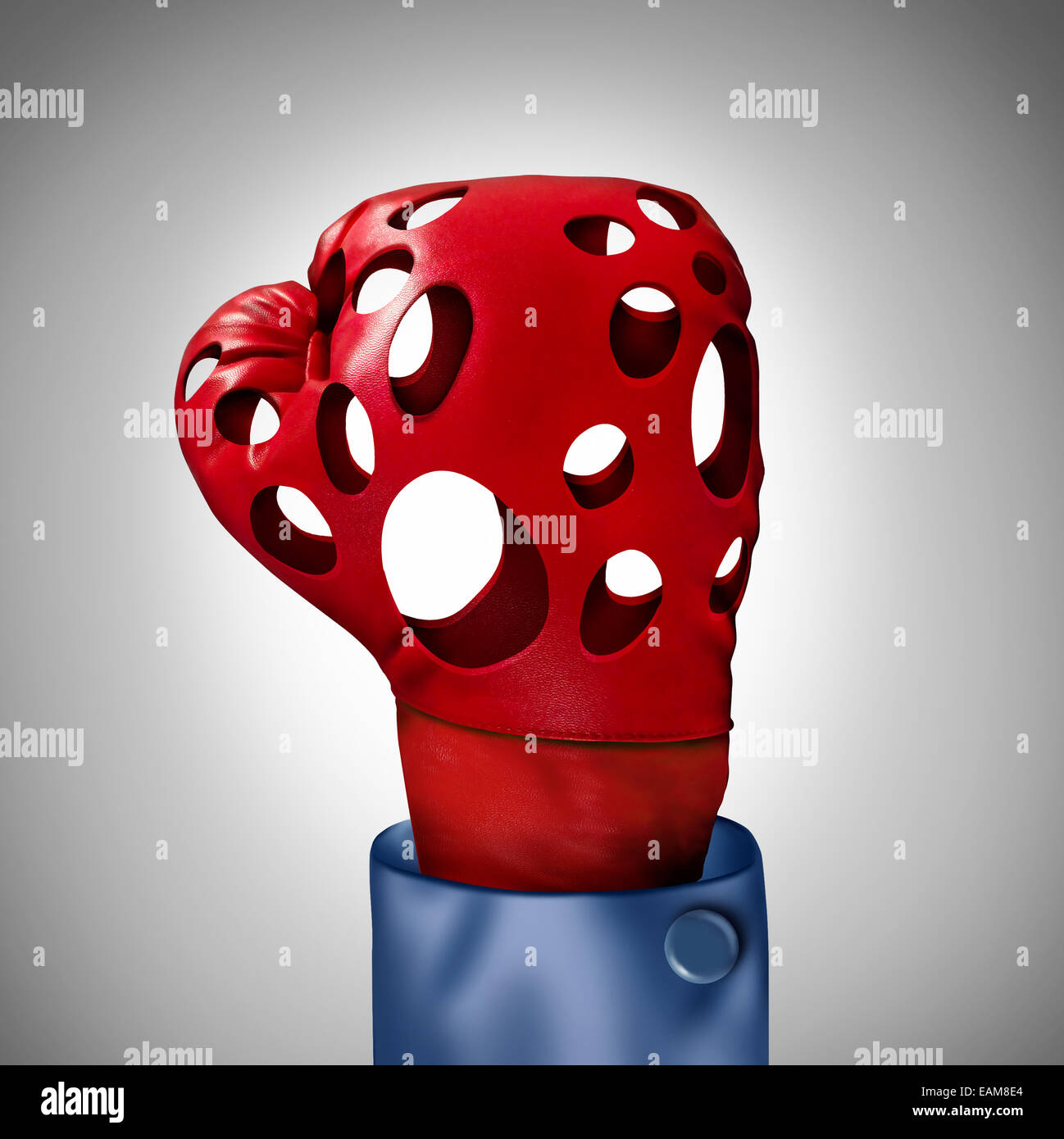 Competition problem and hollow promises business concept as a red