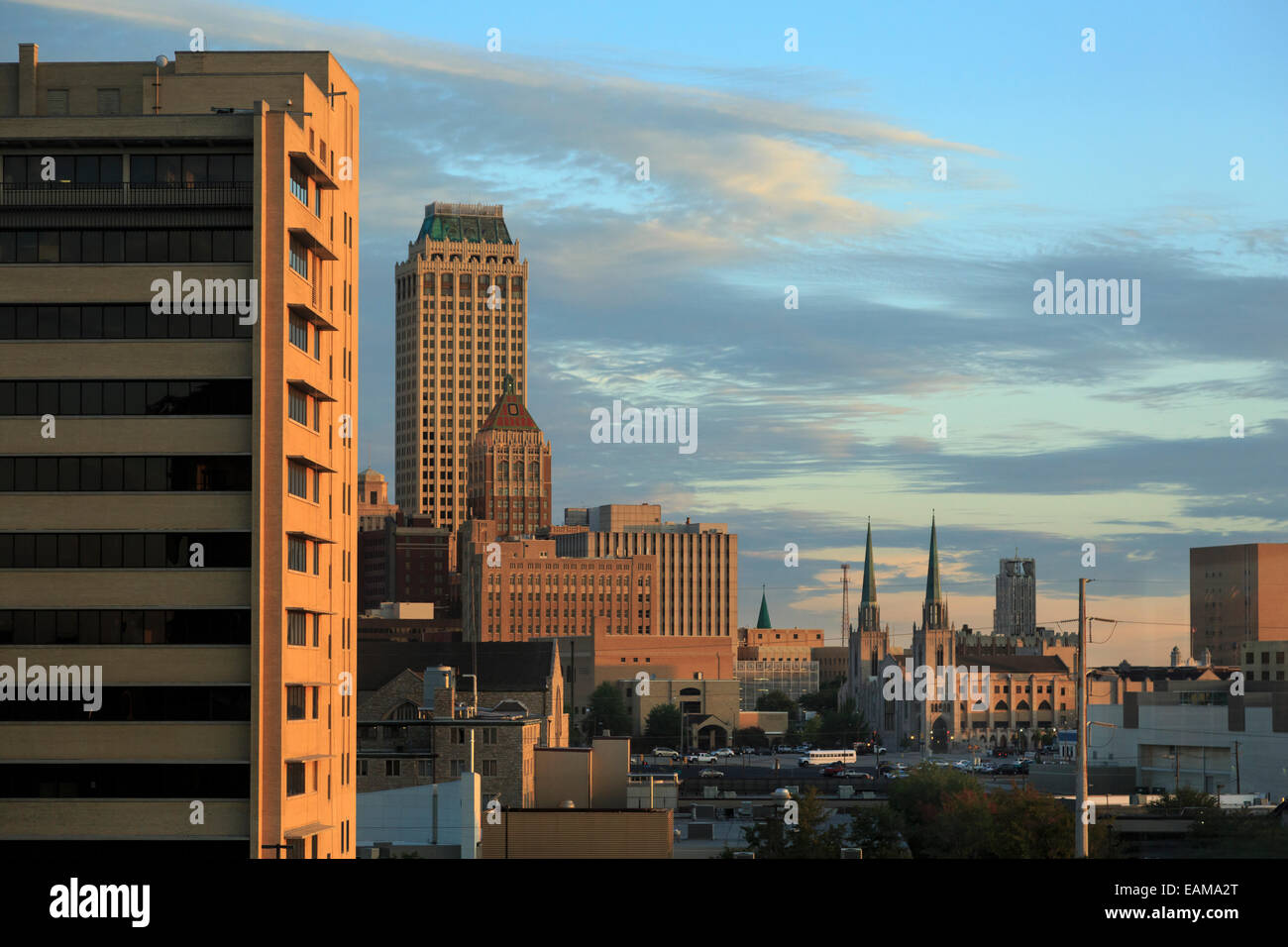Tulsa, Oklahoma, Skyline at Sunrise Stock Photo