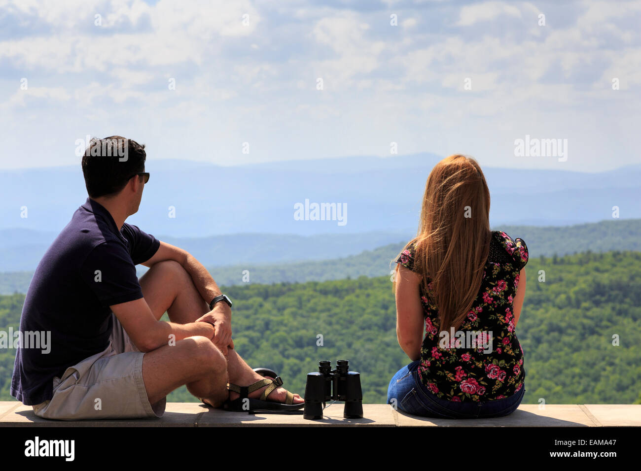 Friends at Dan Ingall Overlook, Bath County, Virginia near Homestead Resort Stock Photo