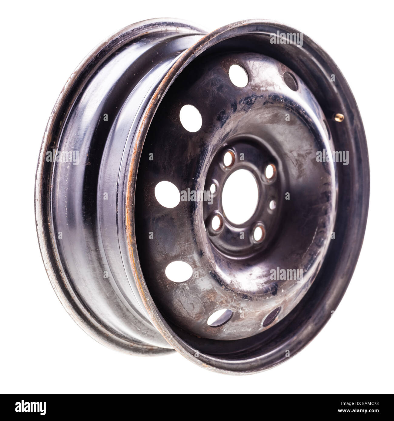 an old car rim isolated over a white background Stock Photo Alamy