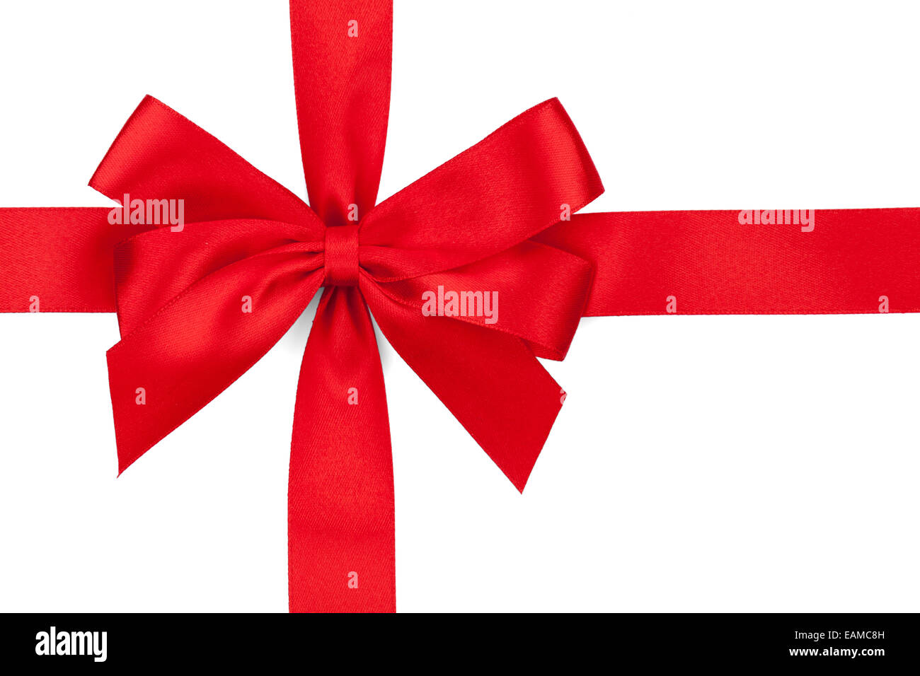 Red ribbon with bow. Isolated on white background Stock Photo - Alamy