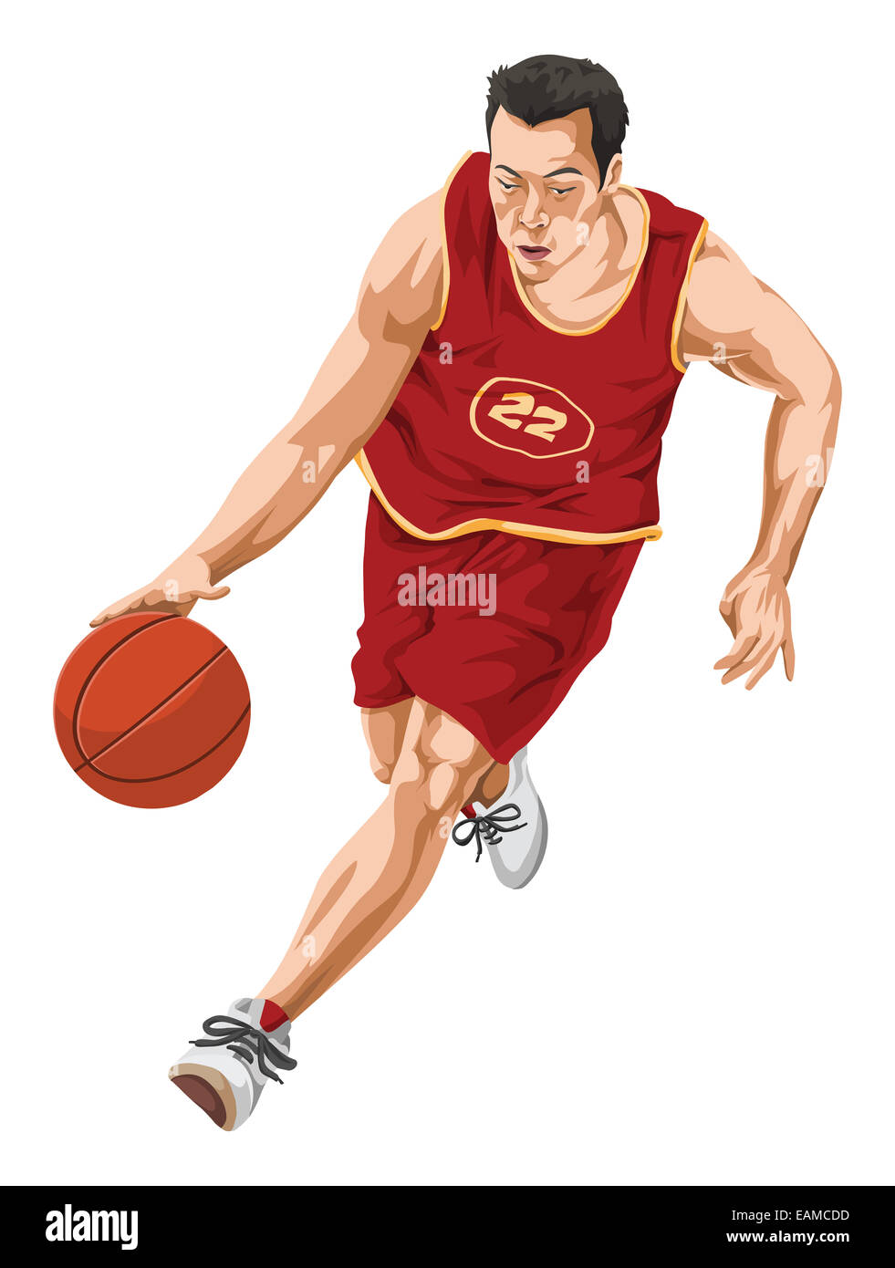 Vector illustration cartoon basketball player hires stock photography