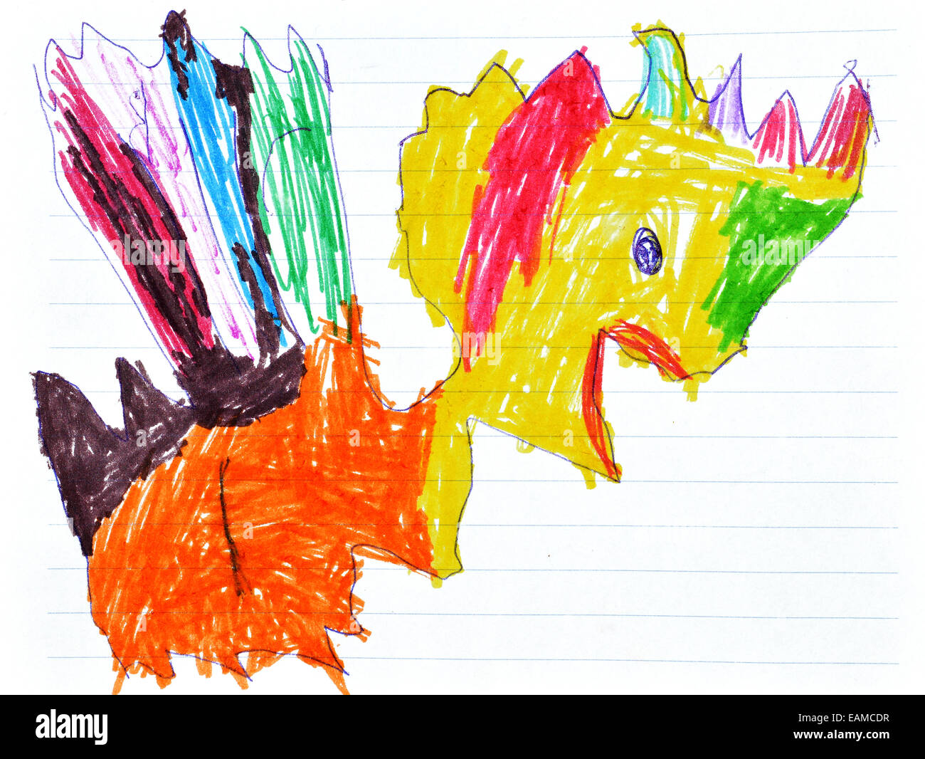 https://c8.alamy.com/comp/EAMCDR/kids-drawings-a-illustration-with-markers-EAMCDR.jpg
