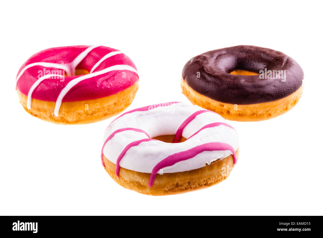 delicious tasty donuts isolated over a white background Stock Photo