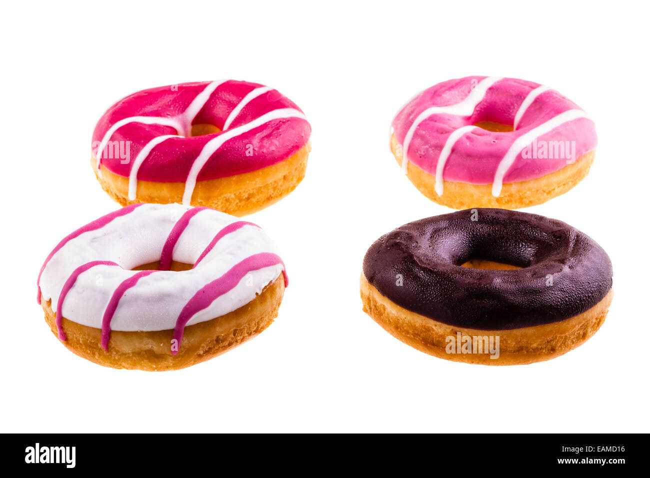 delicious tasty donuts isolated over a white background Stock Photo