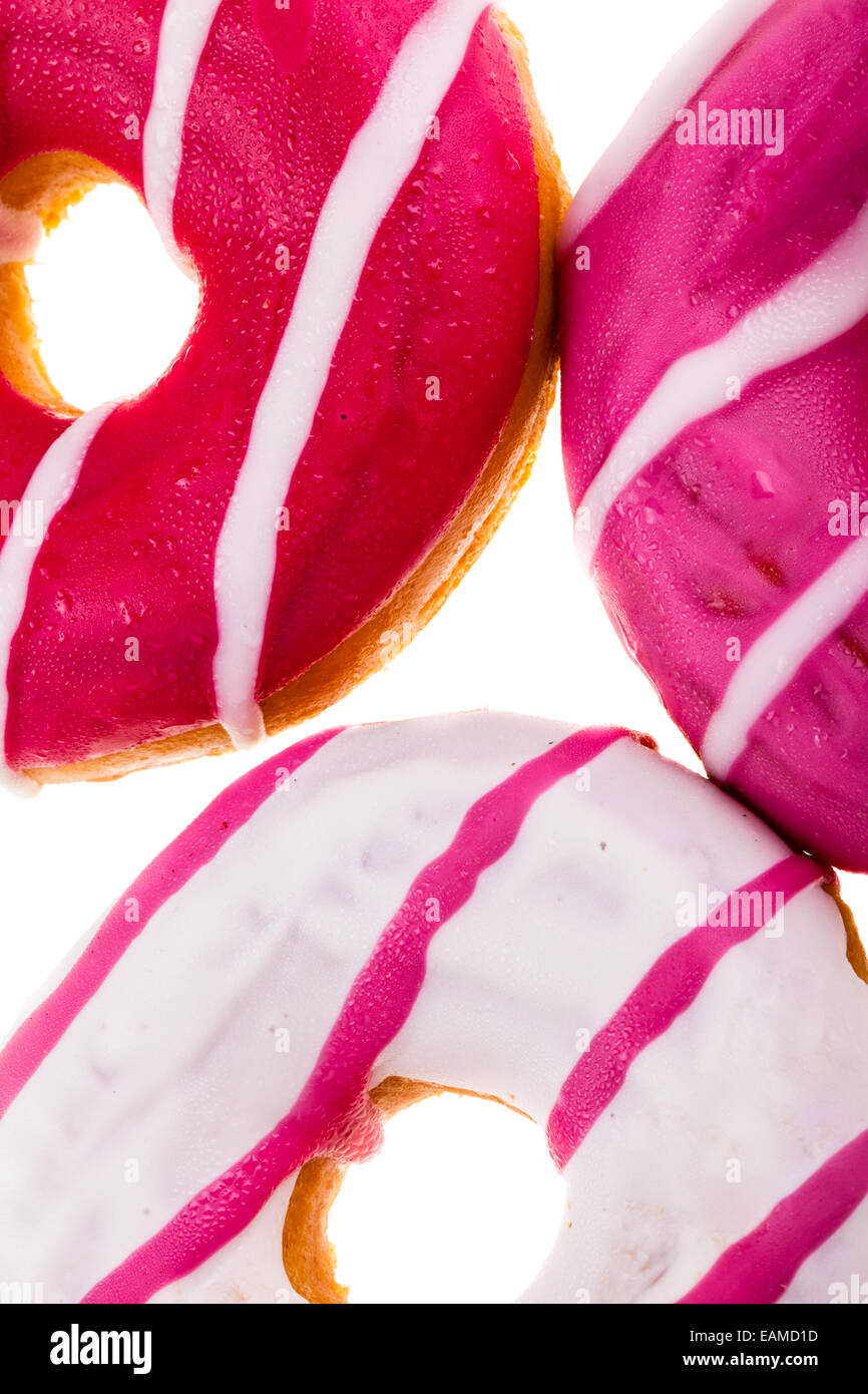 delicious tasty donuts isolated over a white background Stock Photo