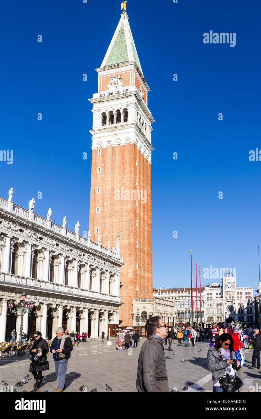 St Mark's Campanile (Campanile di San Marco)  St Marks square, Venice, Italy Stock Photo