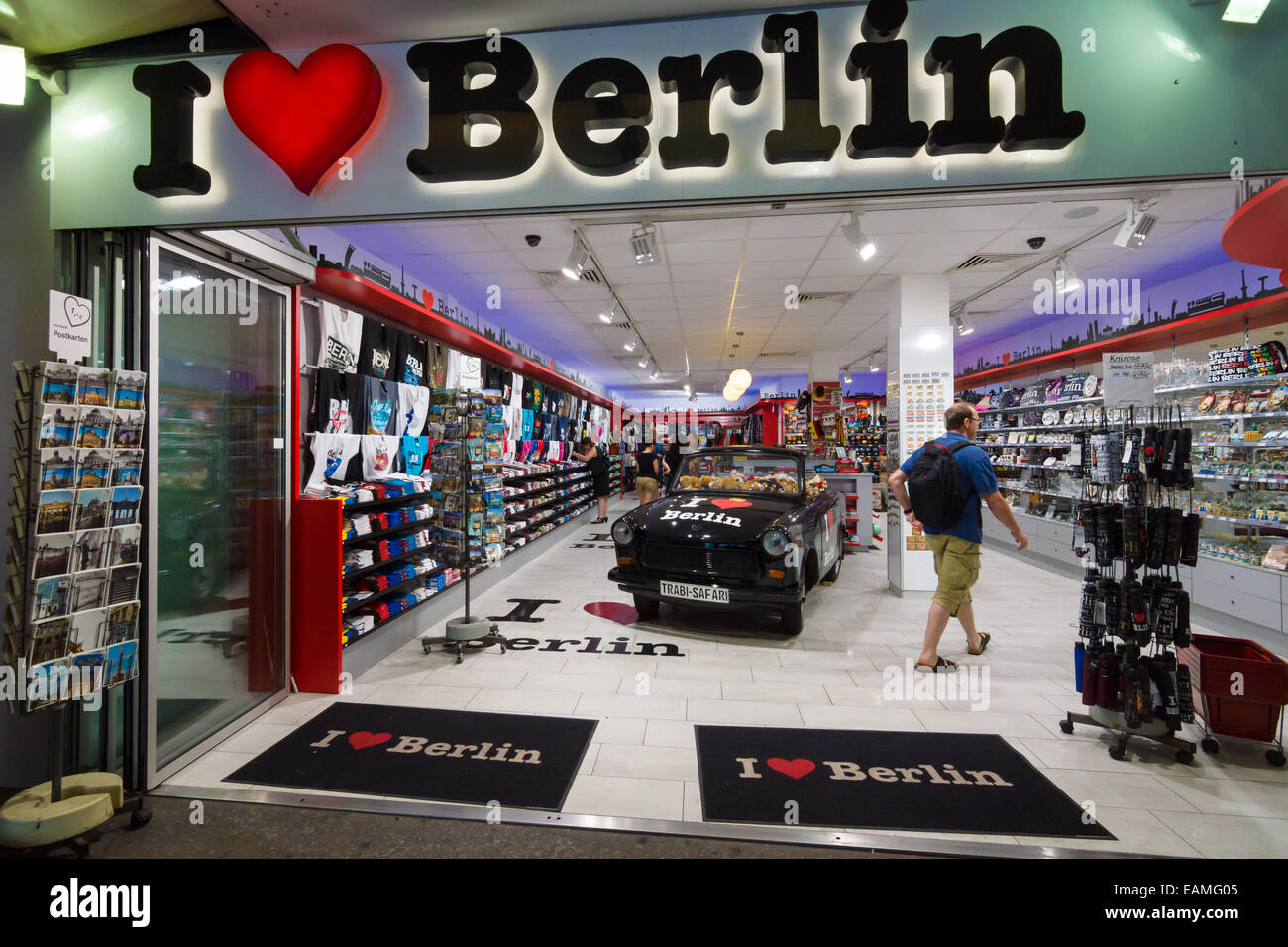 BERLIN - JULY 18, 2014: The gift shop on the street Kurfurstendamm. Stock Photo