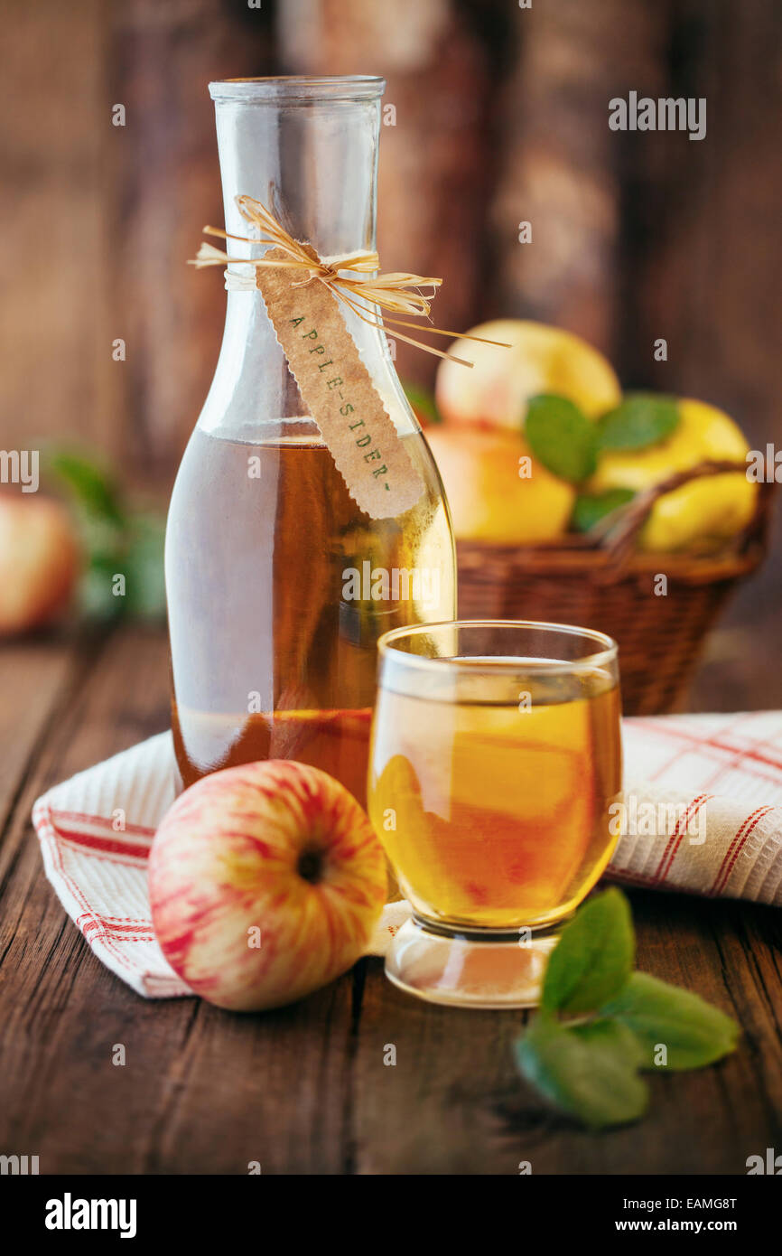 Homemade organic apple cider Stock Photo