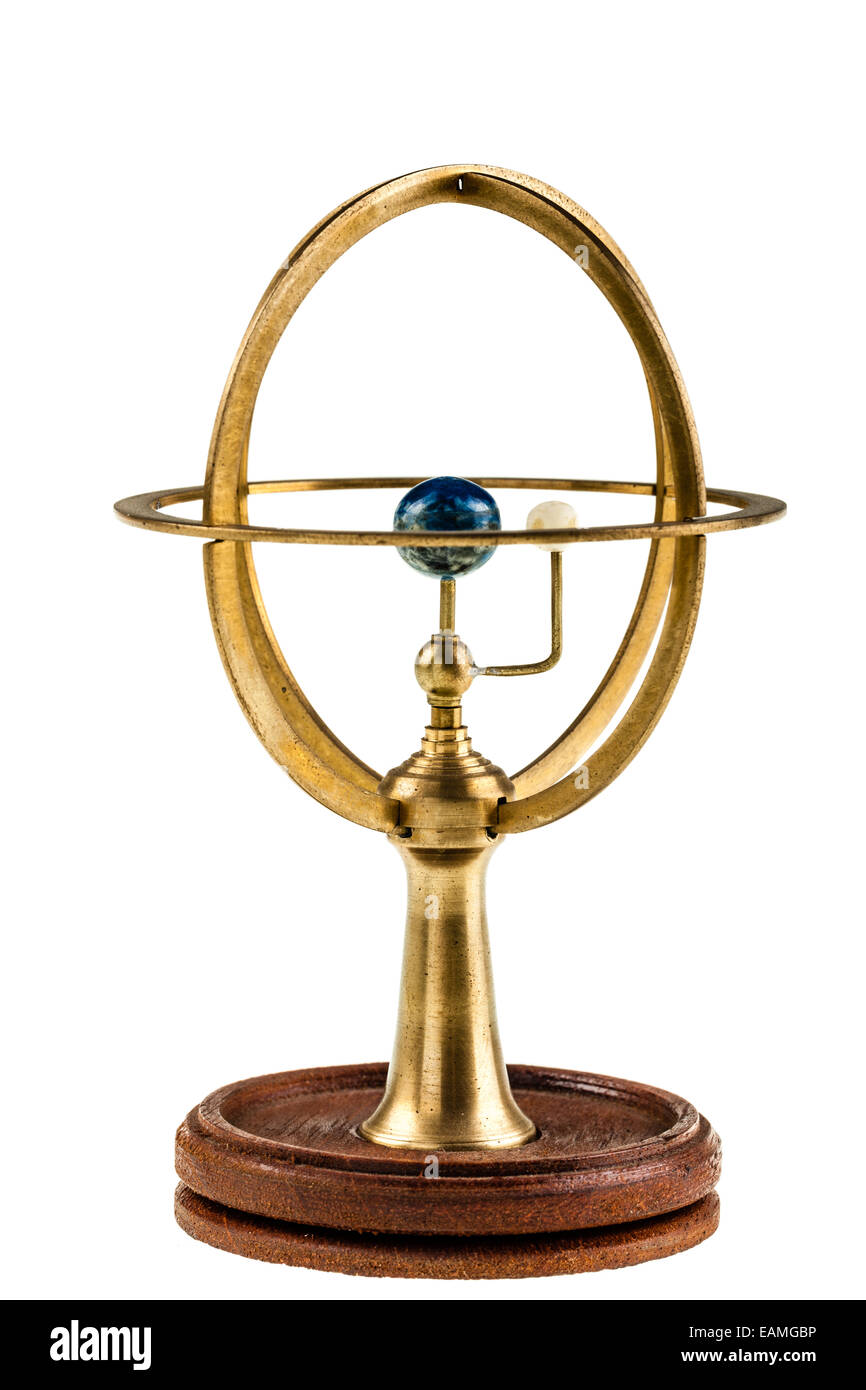 An orrery is a mechanical model of the solar system Stock Photo