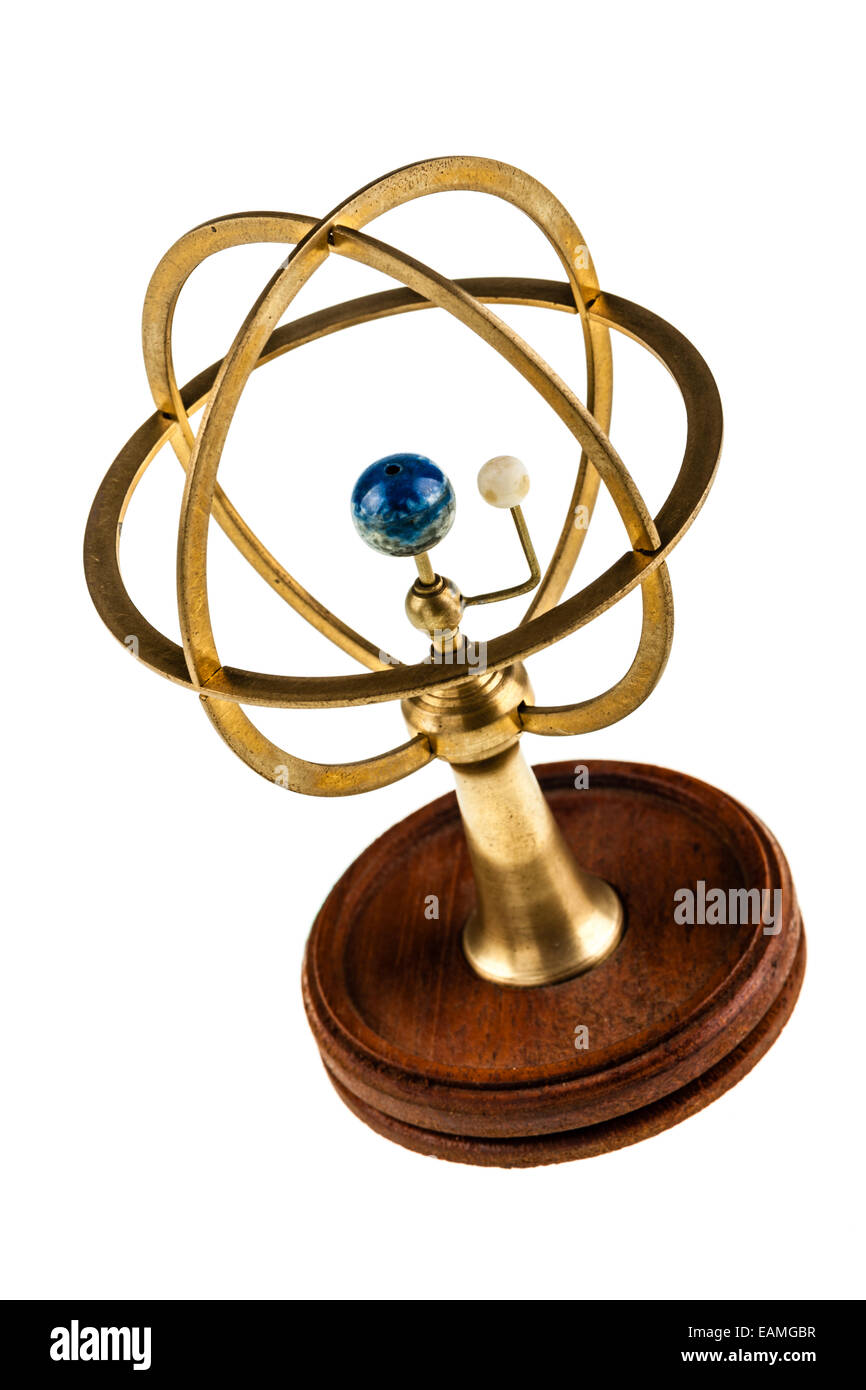 An orrery is a mechanical model of the solar system Stock Photo