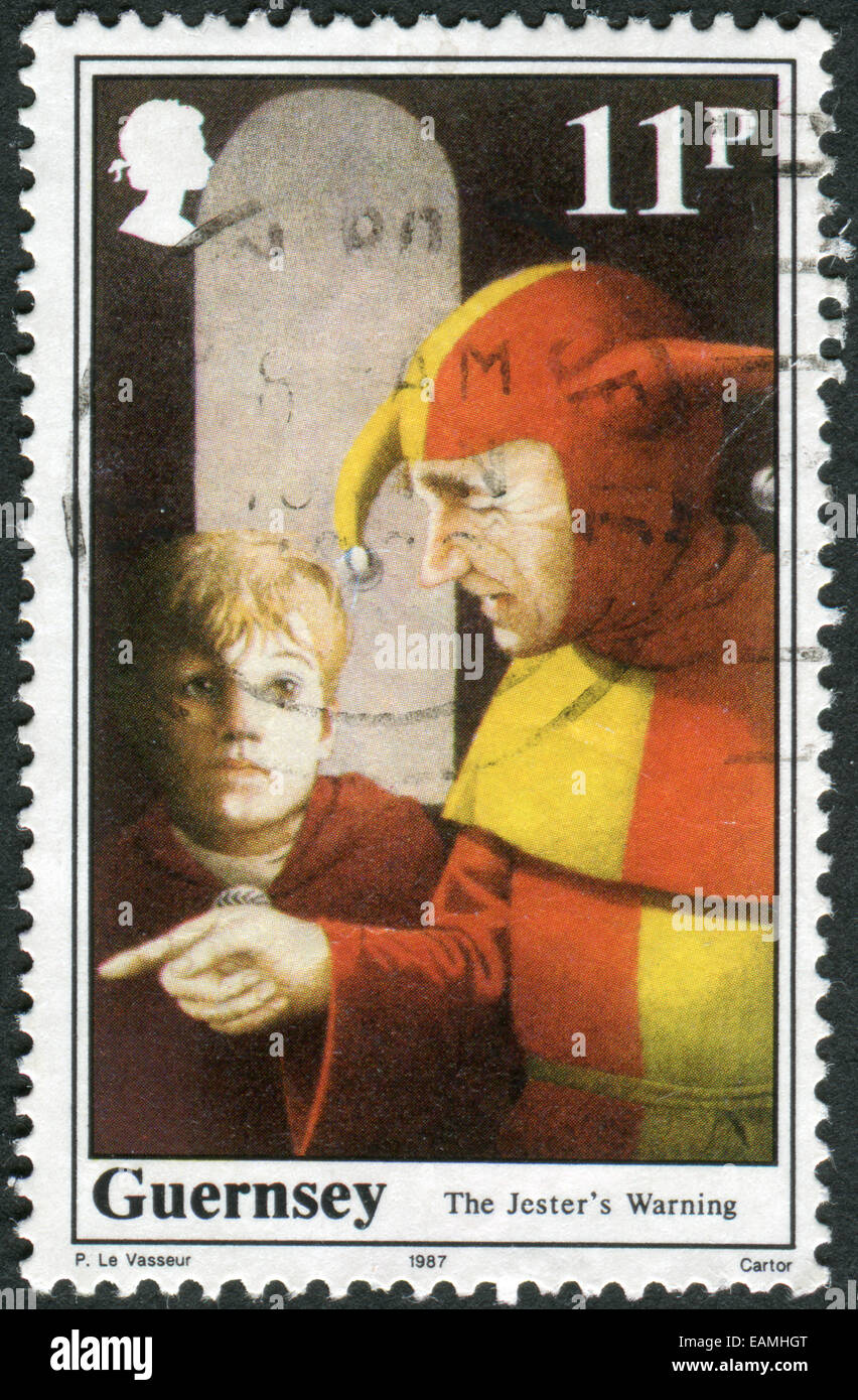 UNITED KINGDOM - CIRCA 1987: Postage stamp printed in UK (Guernsey), shows William the Conqueror, King of England, circa 1987 Stock Photo