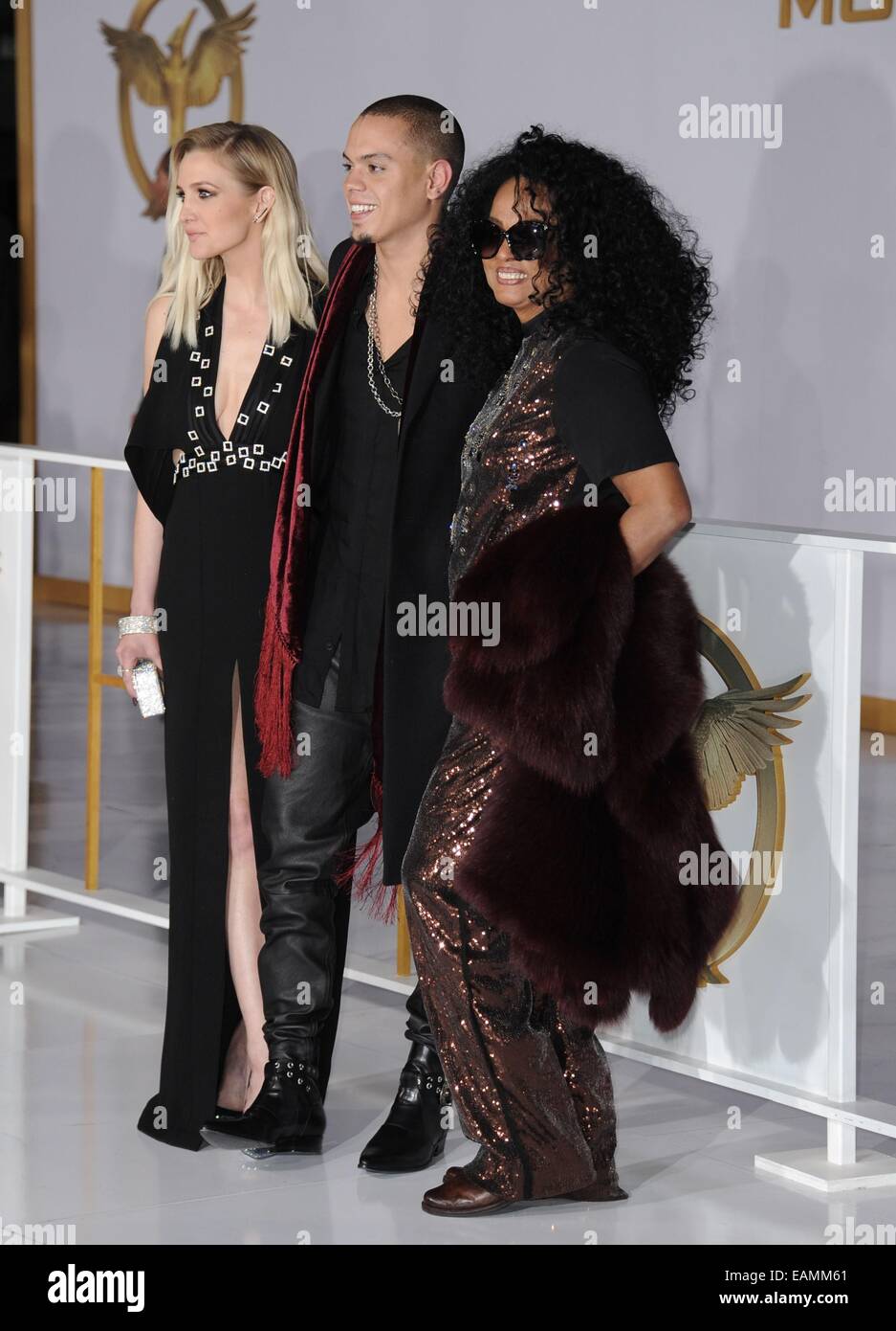 Los Angeles Ca Usa 17th Nov 14 Ashlee Simpson Evan Ross Diana Ross At Arrivals For The Hunger Games Mockingjay Part 1 Premiere Nokia Theatre L A Live Los Angeles Ca November