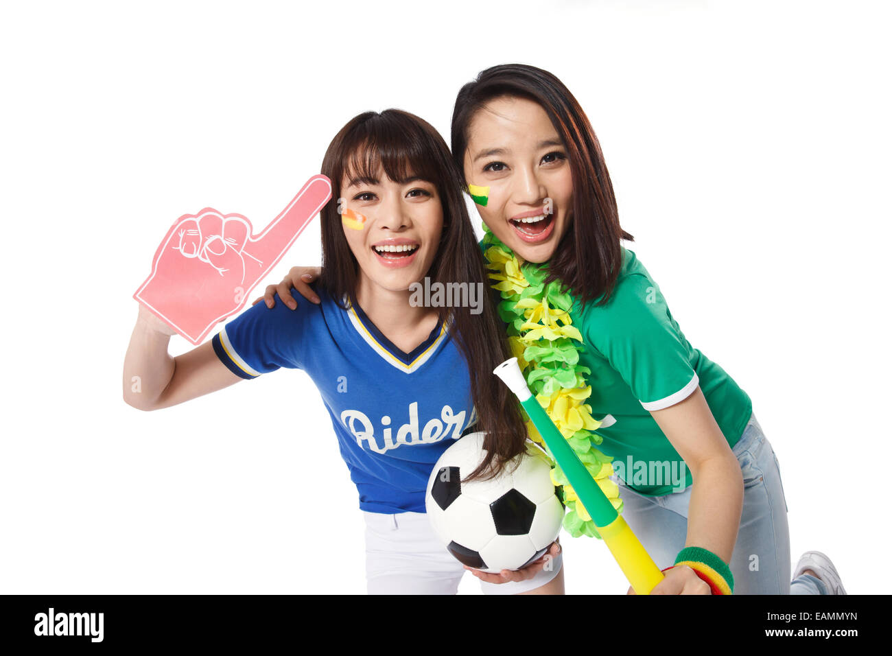 The China youth female fans Stock Photo