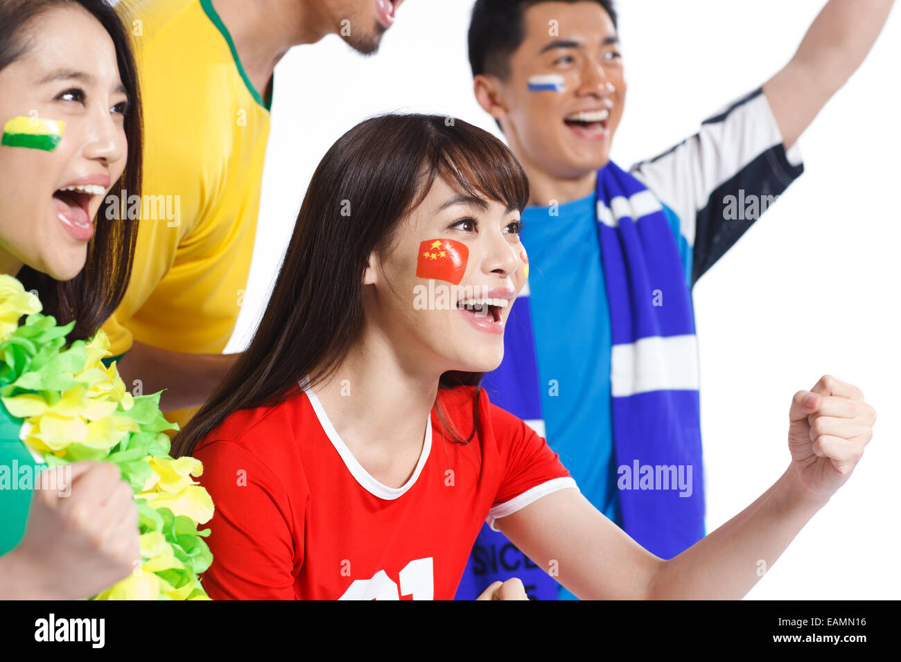 Excitement Chinese Fans Watch Games High Resolution Stock 
