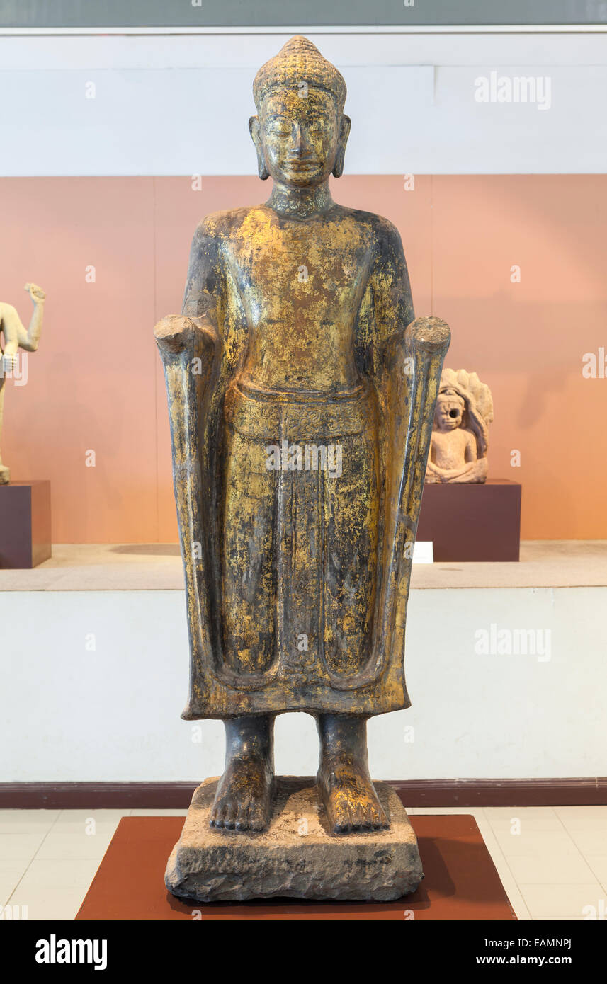Standing Buddha, Phimai national museum, Thailand Stock Photo