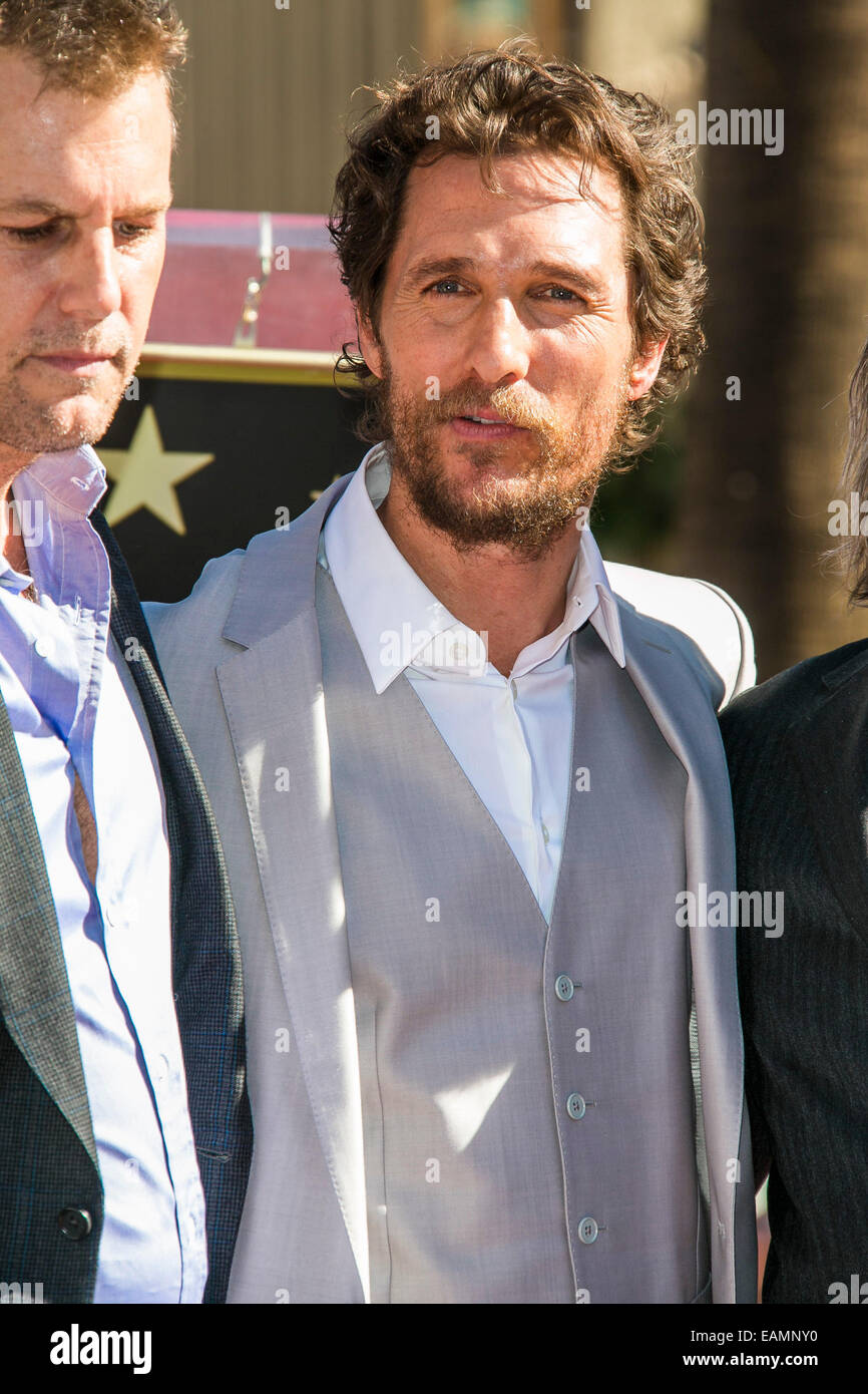 Matthew McConaughey MATTHEW MCCONAUGHEY HONORED THE 2.534 WITH STAR ON THE HOLLYWOOD WALK OF FAME 17/11/2014 Hollywood/picture alliance Stock Photo