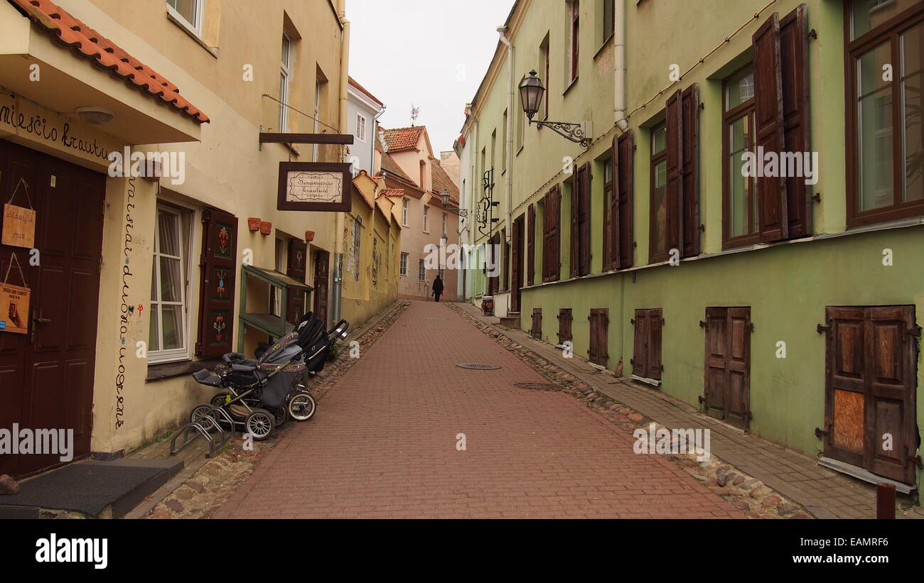 Vilnius,Lithuania. Old Town street Stock Photo Alamy