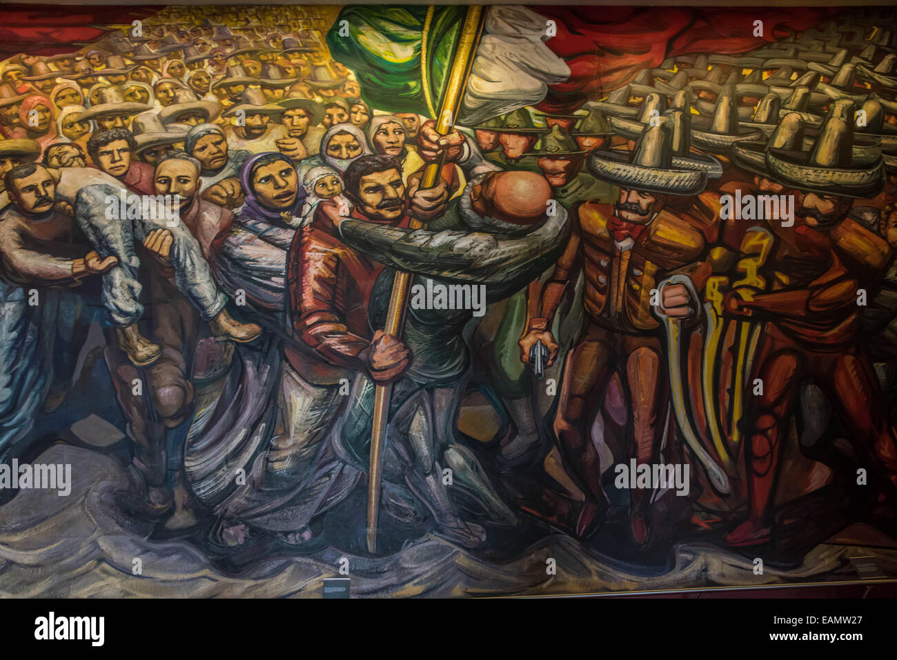 Giant mural by Mexican artist David Alfaro Siqueiros,Chapultepec castle,Mexico city,Mexico Stock Photo