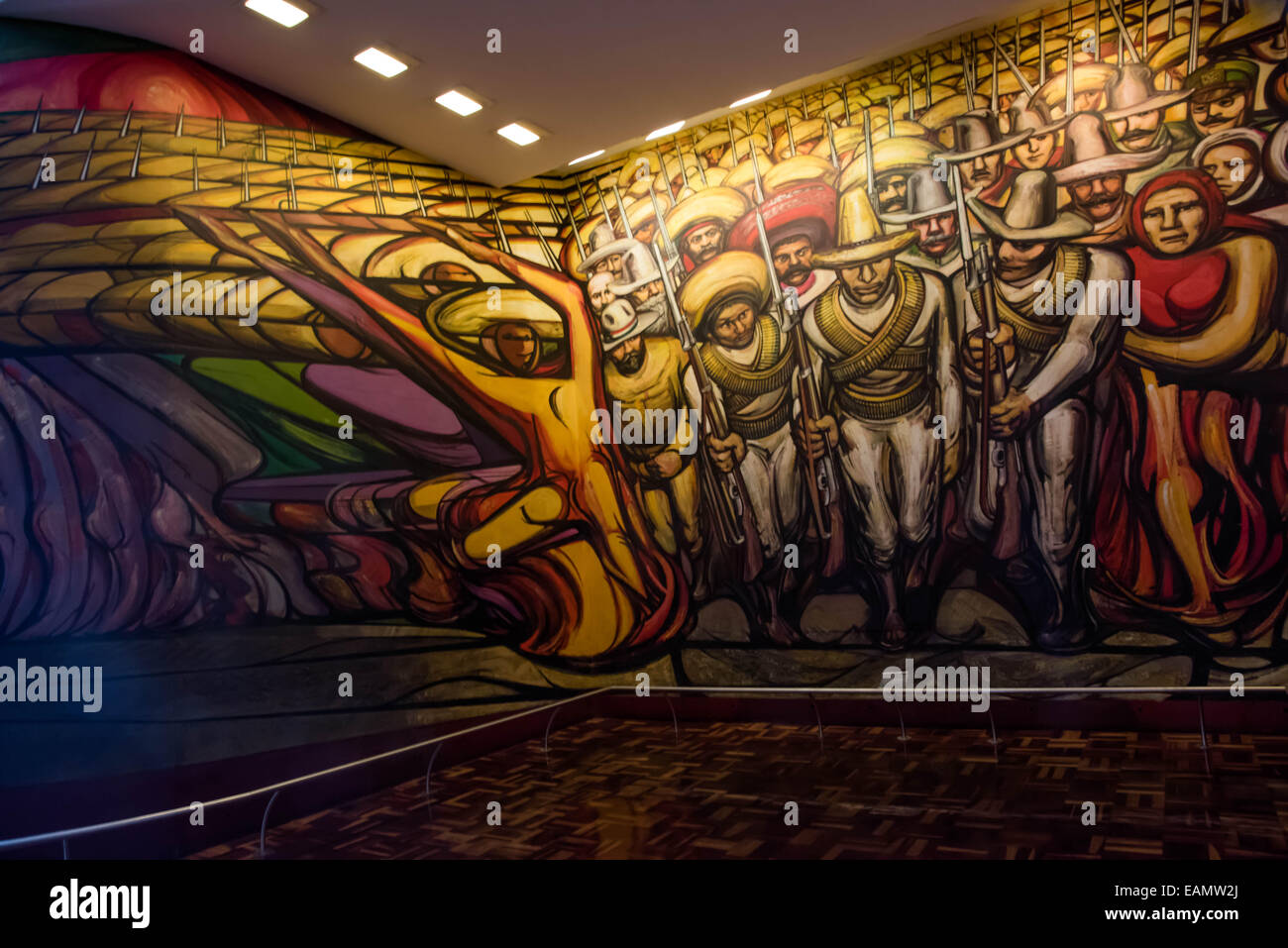 Giant mural by Mexican artist David Alfaro Siqueiros,Chapultepec castle,Mexico city,Mexico Stock Photo