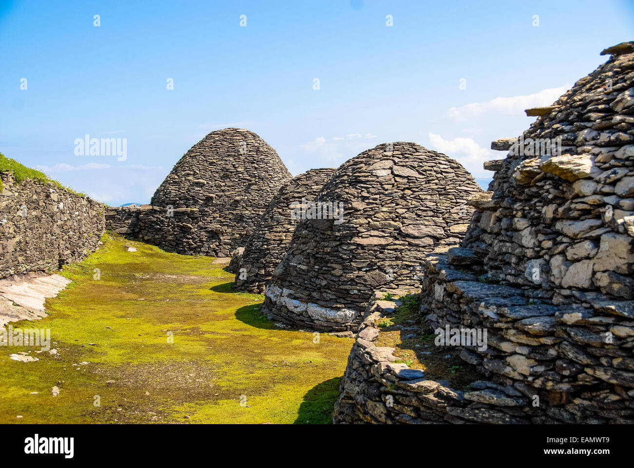 the famous island of skellig micheal in ireland Stock Photo