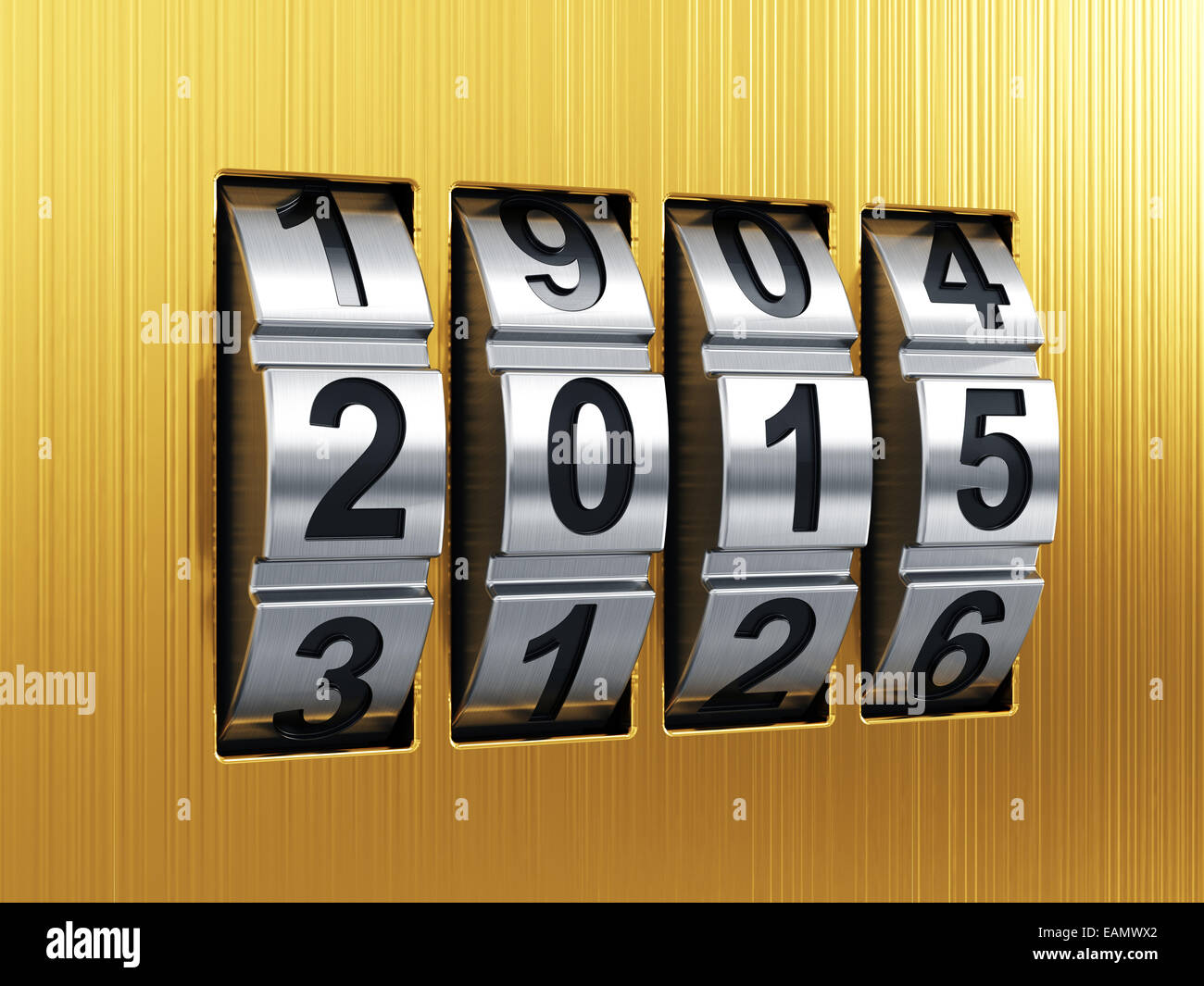 3d render of 2015 Year combination lock Stock Photo