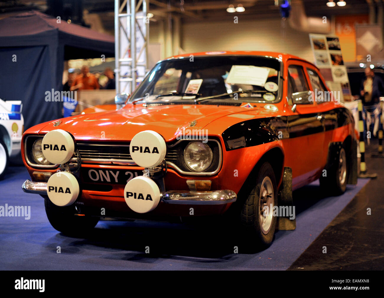 Mk1 Ford Escort rally car classic car at the 2014 NEC classic car show Stock Photo