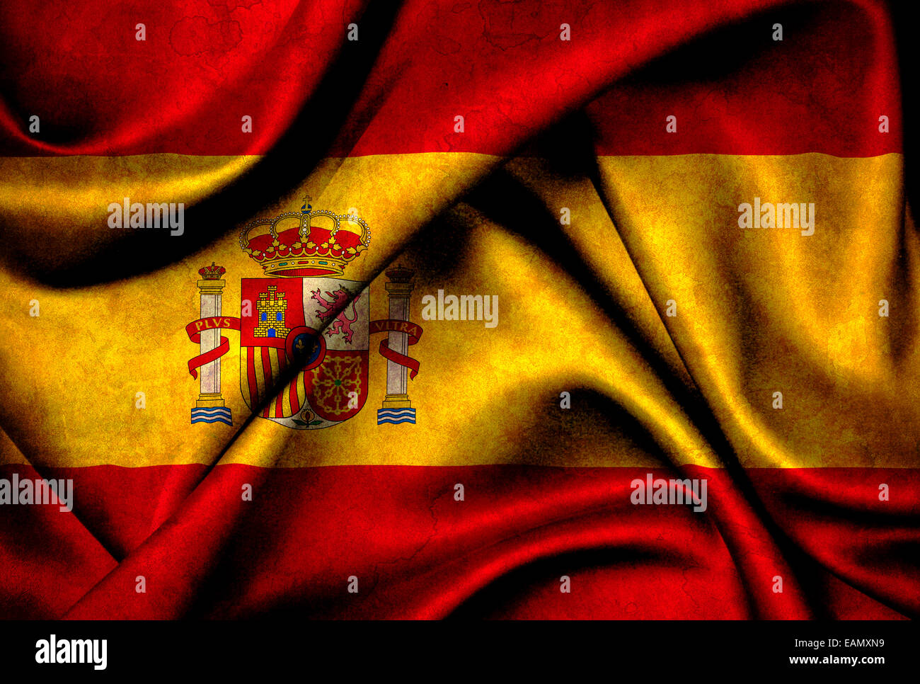 National Flag of Spain.  Kingdom of Spain Stock Photo