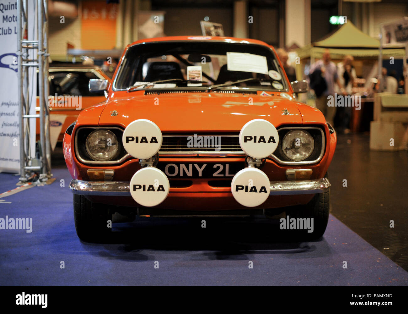 Mk1 Ford Escort rally car at classic car at the 2014 NEC classic car show Stock Photo