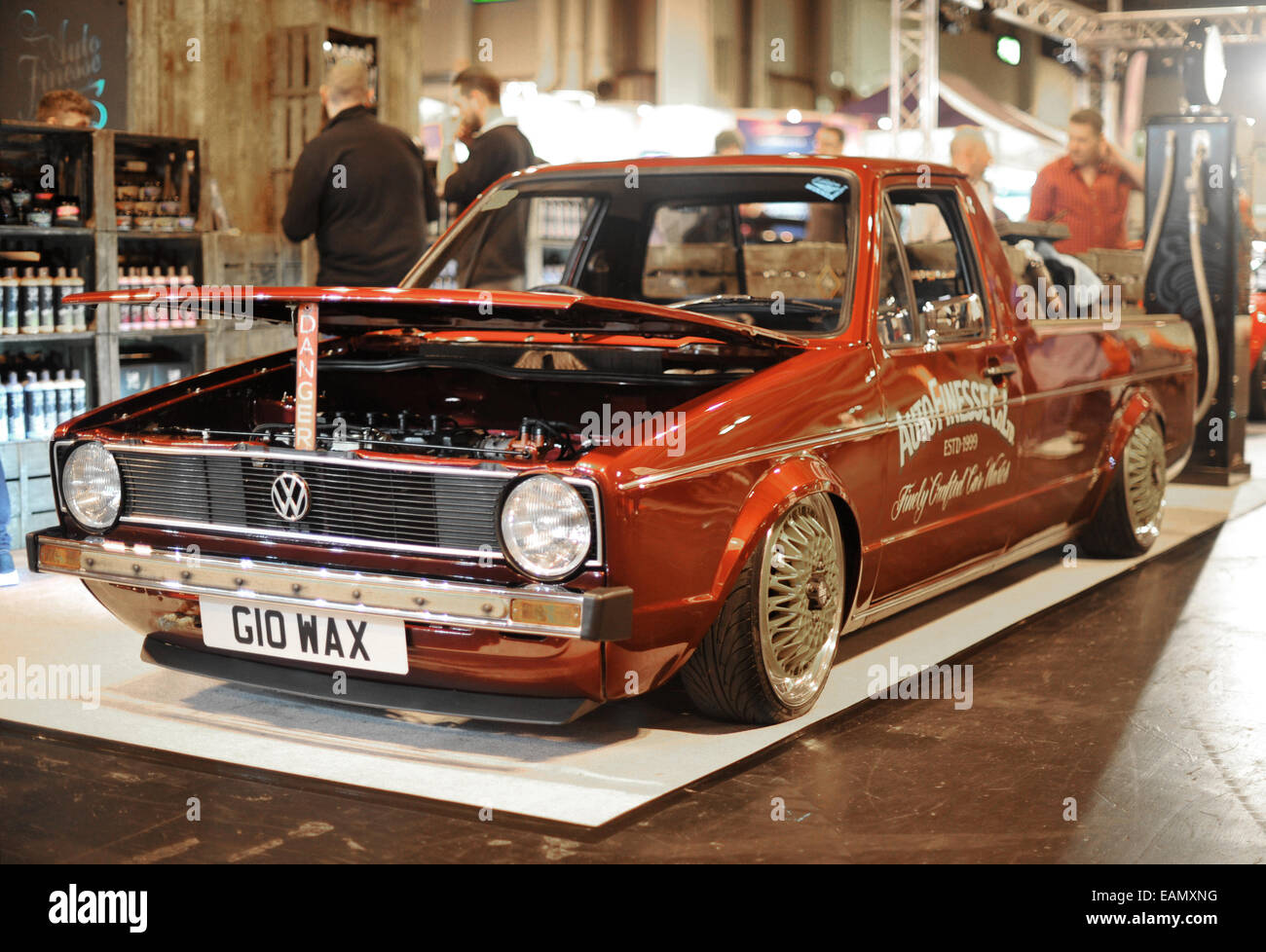 Air bag lowered VW caddy classic car at the 2014 NEC classic car show Stock  Photo - Alamy