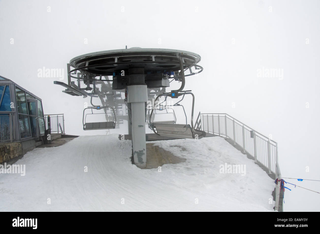 Photo of ski lift in winter Stock Photo
