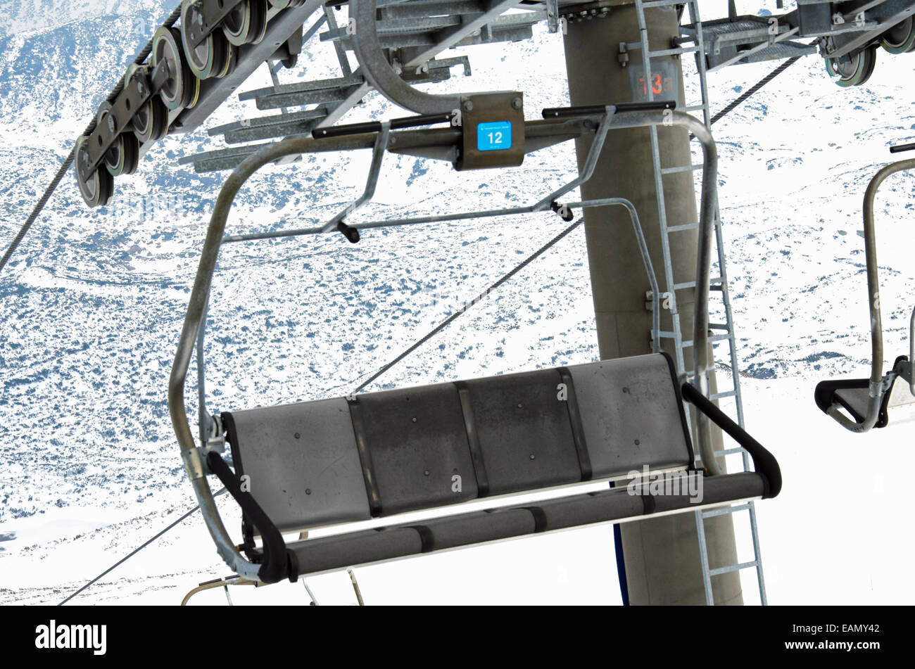 Photo of ski lift in winter Stock Photo